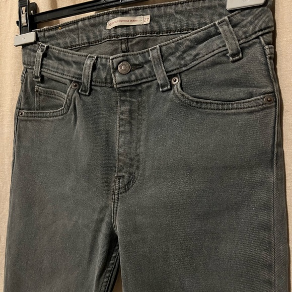 Levi’s 721 Vintage Orange Tab Black High-Rise Skinny Jeans size 27 - Picture 6 of 10